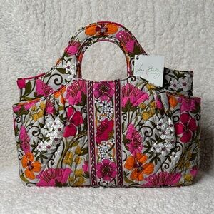 Vera Bradley Tea Garden Breast Cancer Awareness Pattern Abby Top Handle Tote NWT
